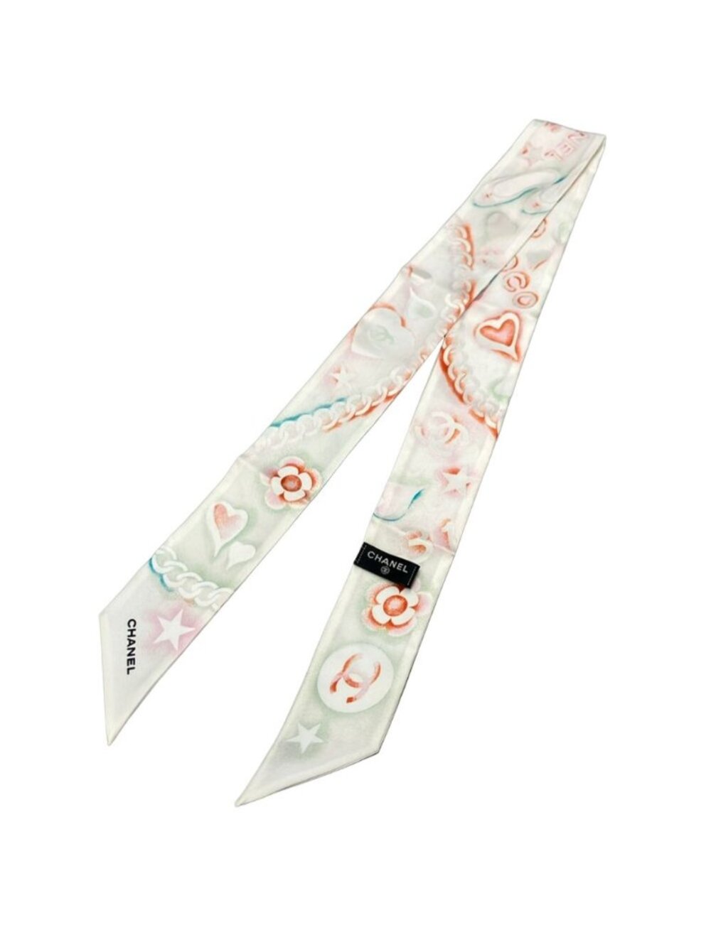 Chanel Scarf Silk White